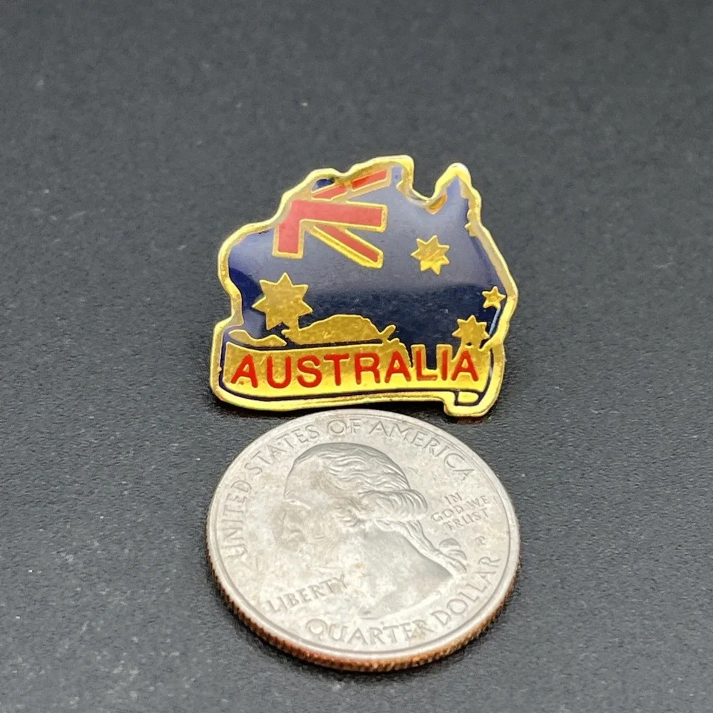 Australia Flag Country Outline Lapel‎ Hat Pin